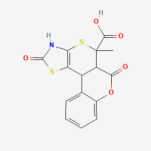 11-Methyl-9,15-dioxo-8-oxa-12,16-dithia-14-azatetracyclo[8.7.0.0^{2,7}.0^{13,17}]heptadeca-2(7),3,5,13(17)-tetraene-11-carboxylic acid