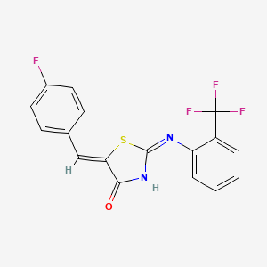 (2E,5Z)-5-(4-fluorobenzylidene)-2-{[2-(trifluoromethyl)phenyl]imino}-1,3-thiazolidin-4-one