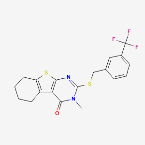 3-methyl-2-{[3-(trifluoromethyl)benzyl]sulfanyl}-5,6,7,8-tetrahydro[1]benzothieno[2,3-d]pyrimidin-4(3H)-one