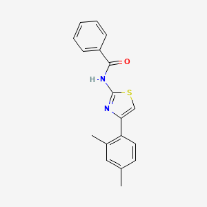 molecular formula C18H16N2OS B1215049 N-[4-(2,4-dimethylphenyl)-1,3-thiazol-2-yl]benzamide CAS No. 313553-47-8