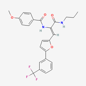 4-methoxy-N-[(1Z)-3-oxo-3-(propylamino)-1-{5-[3-(trifluoromethyl)phenyl]furan-2-yl}prop-1-en-2-yl]benzamide