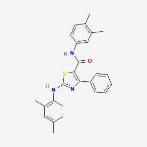 molecular formula C26H25N3OS B12150531 N-(3,4-dimethylphenyl)-2-[(2,4-dimethylphenyl)amino]-4-phenyl-1,3-thiazole-5-carboxamide 