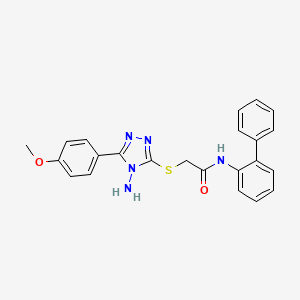 2-[4-amino-5-(4-methoxyphenyl)(1,2,4-triazol-3-ylthio)]-N-(2-phenylphenyl)acet amide