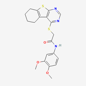 N-(3,4-dimethoxyphenyl)-2-(5,6,7,8-tetrahydro[1]benzothieno[2,3-d]pyrimidin-4-ylsulfanyl)acetamide