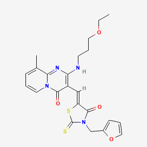 2-[(3-ethoxypropyl)amino]-3-{(Z)-[3-(furan-2-ylmethyl)-4-oxo-2-thioxo-1,3-thiazolidin-5-ylidene]methyl}-9-methyl-4H-pyrido[1,2-a]pyrimidin-4-one