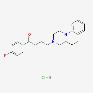 molecular formula C22H26ClFN2O B1215056 1H-Pyrazino(1,2-a)quinoline, 3-(gamma-(p-fluorobenzoyl)propyl)2,3,4,4a,5,6-hexahydro-, hydrochloride CAS No. 26049-76-3