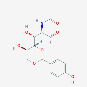 molecular formula C15H19NO7 B1215057 N-[(1R,2R)-1-hydroxy-1-[(4S,5R)-5-hydroxy-2-(4-hydroxyphenyl)-1,3-dioxan-4-yl]-3-oxopropan-2-yl]acetamide CAS No. 69358-24-3