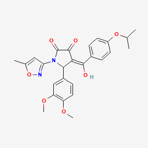 (4E)-5-(3,4-dimethoxyphenyl)-4-{hydroxy[4-(propan-2-yloxy)phenyl]methylidene}-1-(5-methyl-1,2-oxazol-3-yl)pyrrolidine-2,3-dione