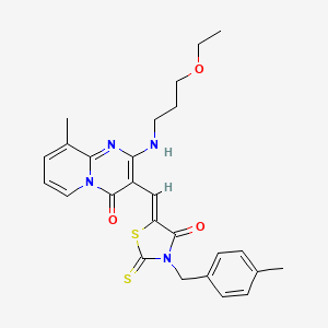 2-[(3-ethoxypropyl)amino]-9-methyl-3-{(Z)-[3-(4-methylbenzyl)-4-oxo-2-thioxo-1,3-thiazolidin-5-ylidene]methyl}-4H-pyrido[1,2-a]pyrimidin-4-one