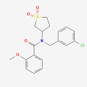 molecular formula C19H20ClNO4S B12150836 N-(3-chlorobenzyl)-N-(1,1-dioxidotetrahydrothiophen-3-yl)-2-methoxybenzamide 