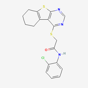 N-(2-chlorophenyl)-2-{8-thia-4,6-diazatricyclo[7.4.0.0^{2,7}]trideca-1(9),2,4,6-tetraen-3-ylsulfanyl}acetamide