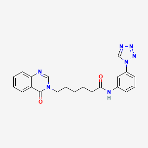 molecular formula C21H21N7O2 B12150848 6-(4-oxoquinazolin-3(4H)-yl)-N-[3-(1H-tetrazol-1-yl)phenyl]hexanamide 