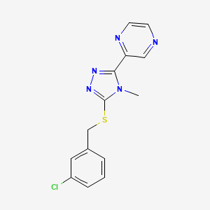 3-[(3-Chlorophenyl)methylthio]-4-methyl-5-pyrazin-2-yl-1,2,4-triazole