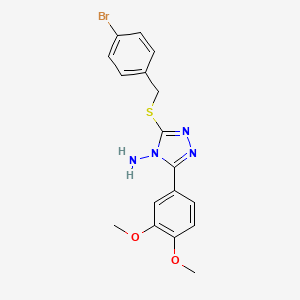 molecular formula C17H17BrN4O2S B12150867 5-(3,4-Dimethoxyphenyl)-3-[(4-bromophenyl)methylthio]-1,2,4-triazole-4-ylamine 