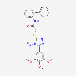 2-{[4-amino-5-(3,4,5-trimethoxyphenyl)-4H-1,2,4-triazol-3-yl]sulfanyl}-N-(biphenyl-2-yl)acetamide