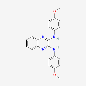 molecular formula C22H20N4O2 B12150893 N,N'-bis(4-methoxyphenyl)quinoxaline-2,3-diamine 