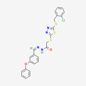 2-({5-[(2-chlorobenzyl)sulfanyl]-1,3,4-thiadiazol-2-yl}sulfanyl)-N'-[(Z)-(3-phenoxyphenyl)methylidene]acetohydrazide