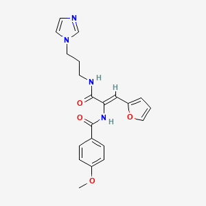 N-[(Z)-2-Furan-2-yl-1-(3-imidazol-1-yl-propylcarbamoyl)-vinyl]-4-methoxy-benzamide