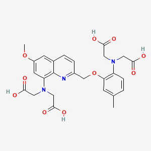 B1215104 N-(2-((8-(Bis(carboxymethyl)amino)-6-methoxy-2-quinolinyl)methoxy)-4-methylphenyl)-N-(carboxymethyl)glycine CAS No. 83014-44-2