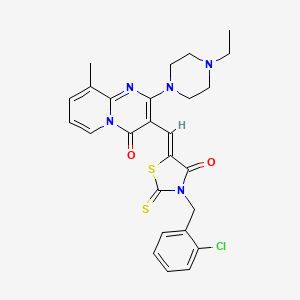 3-{(Z)-[3-(2-chlorobenzyl)-4-oxo-2-thioxo-1,3-thiazolidin-5-ylidene]methyl}-2-(4-ethylpiperazin-1-yl)-9-methyl-4H-pyrido[1,2-a]pyrimidin-4-one