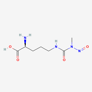 molecular formula C7H14N4O4 B1215106 N(δ)-(N-甲基-N-亚硝基氨甲酰基)-L-鸟氨酸 CAS No. 63642-17-1