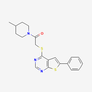 1-(4-Methylpiperidin-1-yl)-2-[(6-phenylthieno[2,3-d]pyrimidin-4-yl)sulfanyl]ethanone