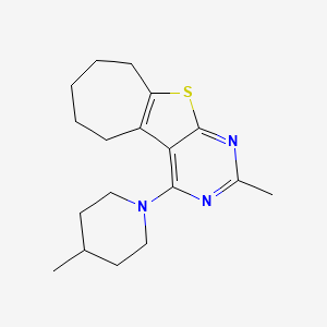 5-Methyl-3-(4-methylpiperidin-1-yl)-8-thia-4,6-diazatricyclo[7.5.0.0^{2,7}]tetradeca-1(9),2,4,6-tetraene