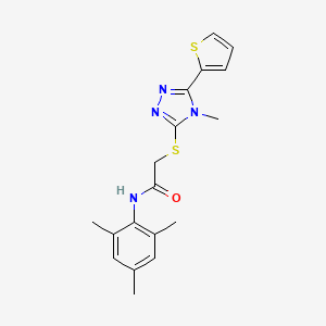 2-{[4-methyl-5-(thiophen-2-yl)-4H-1,2,4-triazol-3-yl]sulfanyl}-N-(2,4,6-trimethylphenyl)acetamide