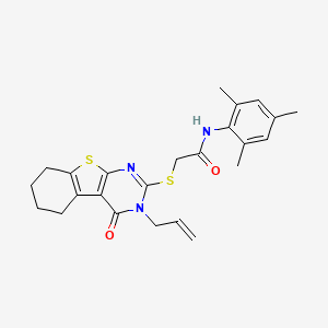 2-{[4-oxo-3-(prop-2-en-1-yl)-3,4,5,6,7,8-hexahydro[1]benzothieno[2,3-d]pyrimidin-2-yl]sulfanyl}-N-(2,4,6-trimethylphenyl)acetamide