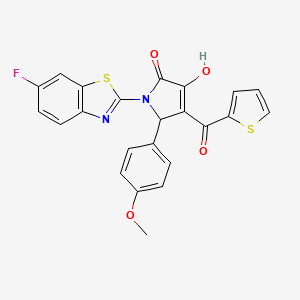 (4E)-1-(6-fluoro-1,3-benzothiazol-2-yl)-4-[hydroxy(thiophen-2-yl)methylidene]-5-(4-methoxyphenyl)pyrrolidine-2,3-dione