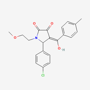 (4E)-5-(4-chlorophenyl)-4-[hydroxy(4-methylphenyl)methylidene]-1-(2-methoxyethyl)pyrrolidine-2,3-dione