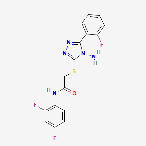 molecular formula C16H12F3N5OS B12151272 2-[4-amino-5-(2-fluorophenyl)(1,2,4-triazol-3-ylthio)]-N-(2,4-difluorophenyl)a cetamide 