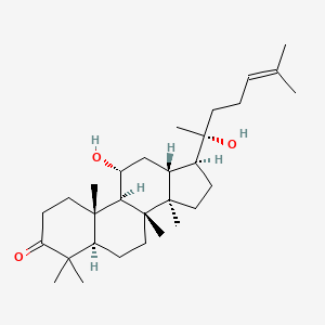 molecular formula C30H50O3 B1215132 11-Hydroxy-17-(1-hydroxy-1,5-dimethyl-hex-4-enyl)-4,4,8,10,14-pentamethyl-hexadecahydro-cyclopenta[a]phenanthren-3-one 