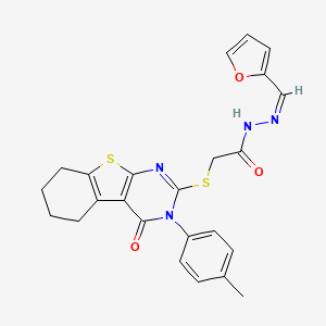 N'-[(Z)-furan-2-ylmethylidene]-2-{[3-(4-methylphenyl)-4-oxo-3,4,5,6,7,8-hexahydro[1]benzothieno[2,3-d]pyrimidin-2-yl]sulfanyl}acetohydrazide