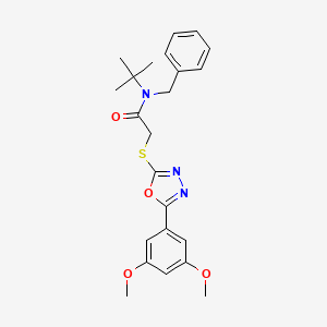 molecular formula C23H27N3O4S B1215134 N-tert-butyl-2-[[5-(3,5-dimethoxyphenyl)-1,3,4-oxadiazol-2-yl]thio]-N-(phenylmethyl)acetamide 