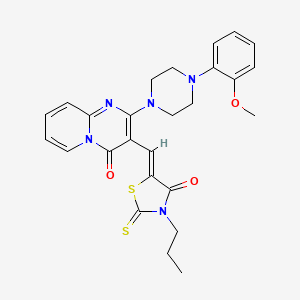 2-[4-(2-methoxyphenyl)piperazin-1-yl]-3-[(Z)-(4-oxo-3-propyl-2-thioxo-1,3-thiazolidin-5-ylidene)methyl]-4H-pyrido[1,2-a]pyrimidin-4-one