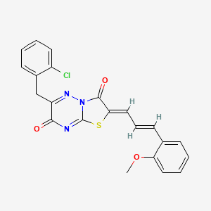 molecular formula C22H16ClN3O3S B12151375 (2Z)-6-(2-chlorobenzyl)-2-[(2E)-3-(2-methoxyphenyl)prop-2-en-1-ylidene]-7H-[1,3]thiazolo[3,2-b][1,2,4]triazine-3,7(2H)-dione 