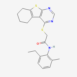 N-(2-ethyl-6-methylphenyl)-2-(5,6,7,8-tetrahydro[1]benzothieno[2,3-d]pyrimidin-4-ylsulfanyl)acetamide