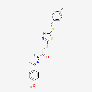 N'-[(1E)-1-(4-hydroxyphenyl)ethylidene]-2-({5-[(4-methylbenzyl)sulfanyl]-1,3,4-thiadiazol-2-yl}sulfanyl)acetohydrazide