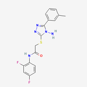 molecular formula C17H15F2N5OS B12151454 2-{[4-amino-5-(3-methylphenyl)-4H-1,2,4-triazol-3-yl]sulfanyl}-N-(2,4-difluorophenyl)acetamide 