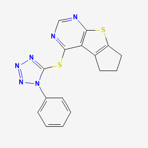 12-[(1-phenyl-1H-1,2,3,4-tetrazol-5-yl)sulfanyl]-7-thia-9,11-diazatricyclo[6.4.0.0^{2,6}]dodeca-1(8),2(6),9,11-tetraene