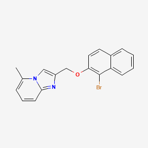 molecular formula C19H15BrN2O B12151504 2-{[(1-Bromonaphthalen-2-yl)oxy]methyl}-5-methylimidazo[1,2-a]pyridine 