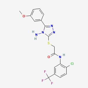 molecular formula C18H15ClF3N5O2S B12151558 2-{[4-amino-5-(3-methoxyphenyl)-4H-1,2,4-triazol-3-yl]sulfanyl}-N-[2-chloro-5-(trifluoromethyl)phenyl]acetamide 