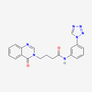 molecular formula C19H17N7O2 B12151616 4-(4-oxoquinazolin-3(4H)-yl)-N-[3-(1H-tetrazol-1-yl)phenyl]butanamide 