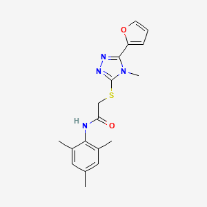 2-{[5-(furan-2-yl)-4-methyl-4H-1,2,4-triazol-3-yl]sulfanyl}-N-(2,4,6-trimethylphenyl)acetamide