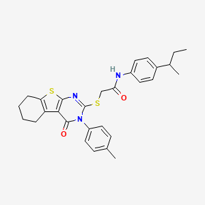 N-[4-(butan-2-yl)phenyl]-2-{[3-(4-methylphenyl)-4-oxo-3,4,5,6,7,8-hexahydro[1]benzothieno[2,3-d]pyrimidin-2-yl]sulfanyl}acetamide