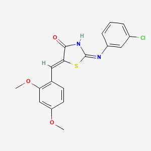 (2E,5Z)-2-[(3-chlorophenyl)imino]-5-(2,4-dimethoxybenzylidene)-1,3-thiazolidin-4-one