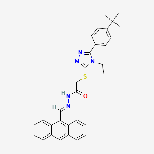 N'-[(E)-anthracen-9-ylmethylidene]-2-{[5-(4-tert-butylphenyl)-4-ethyl-4H-1,2,4-triazol-3-yl]sulfanyl}acetohydrazide