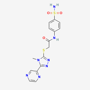 2-{[4-methyl-5-(pyrazin-2-yl)-4H-1,2,4-triazol-3-yl]sulfanyl}-N-(4-sulfamoylphenyl)acetamide