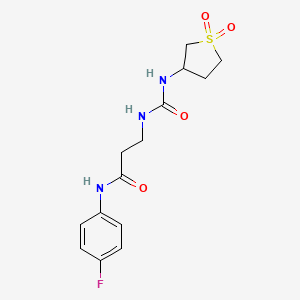 molecular formula C14H18FN3O4S B12151664 N~3~-[(1,1-dioxidotetrahydrothiophen-3-yl)carbamoyl]-N-(4-fluorophenyl)-beta-alaninamide 